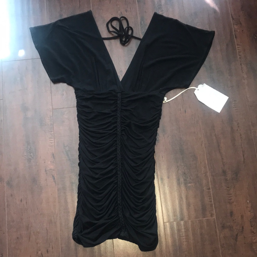 YFB S Black Shirred Dress Mini Young Fabulous